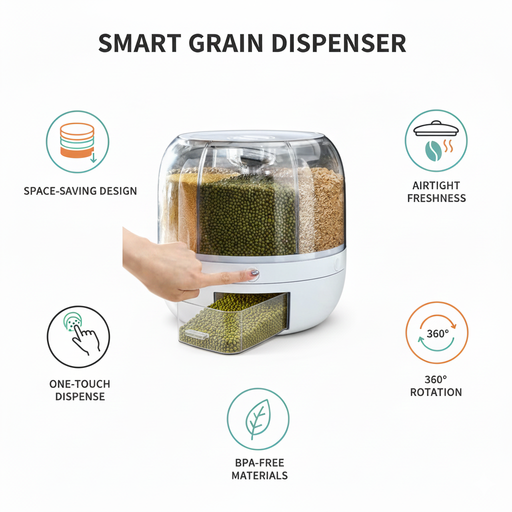 Food Dispenser 6-Grid Storage Container
