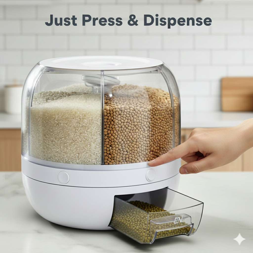 Food Dispenser 6-Grid Storage Container